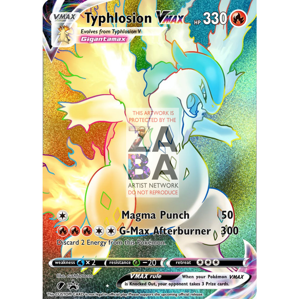 Typhlosion VMax (Dynamax) Custom Pokemon Card - ZabaTV