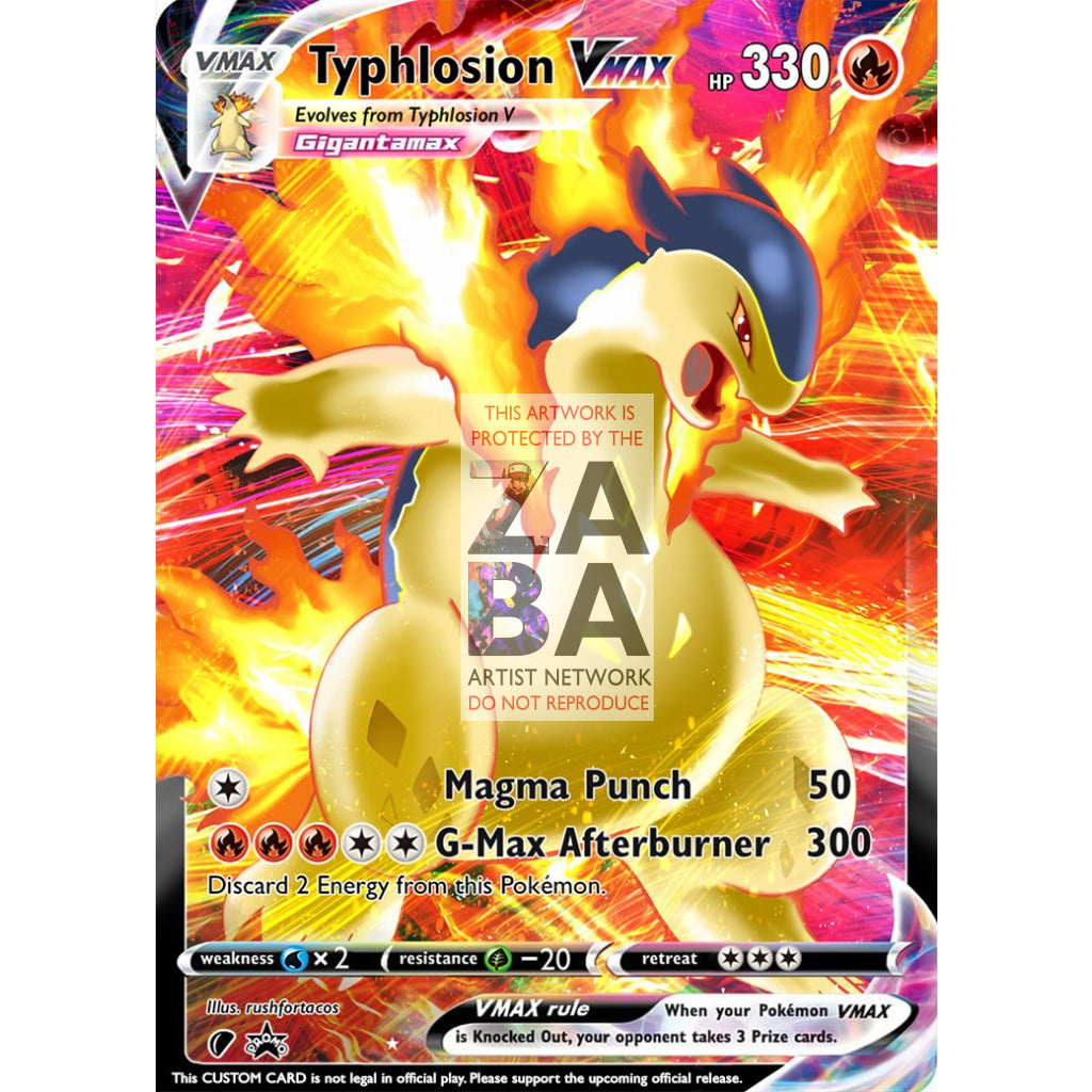 Typhlosion VMax (Dynamax) Custom Pokemon Card - ZabaTV