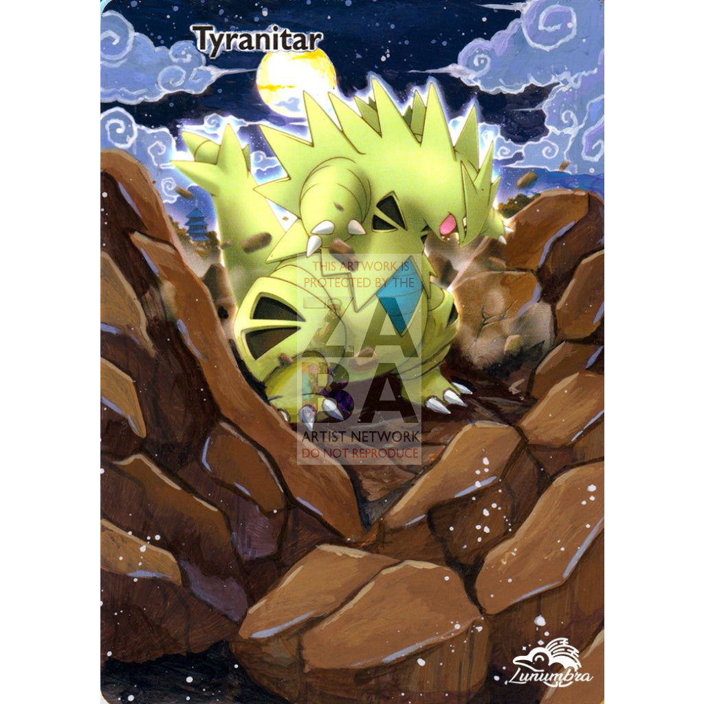 Tyranitar 26/95 Unleashed Extended Art Custom Pokemon Card Textless Silver Holographic