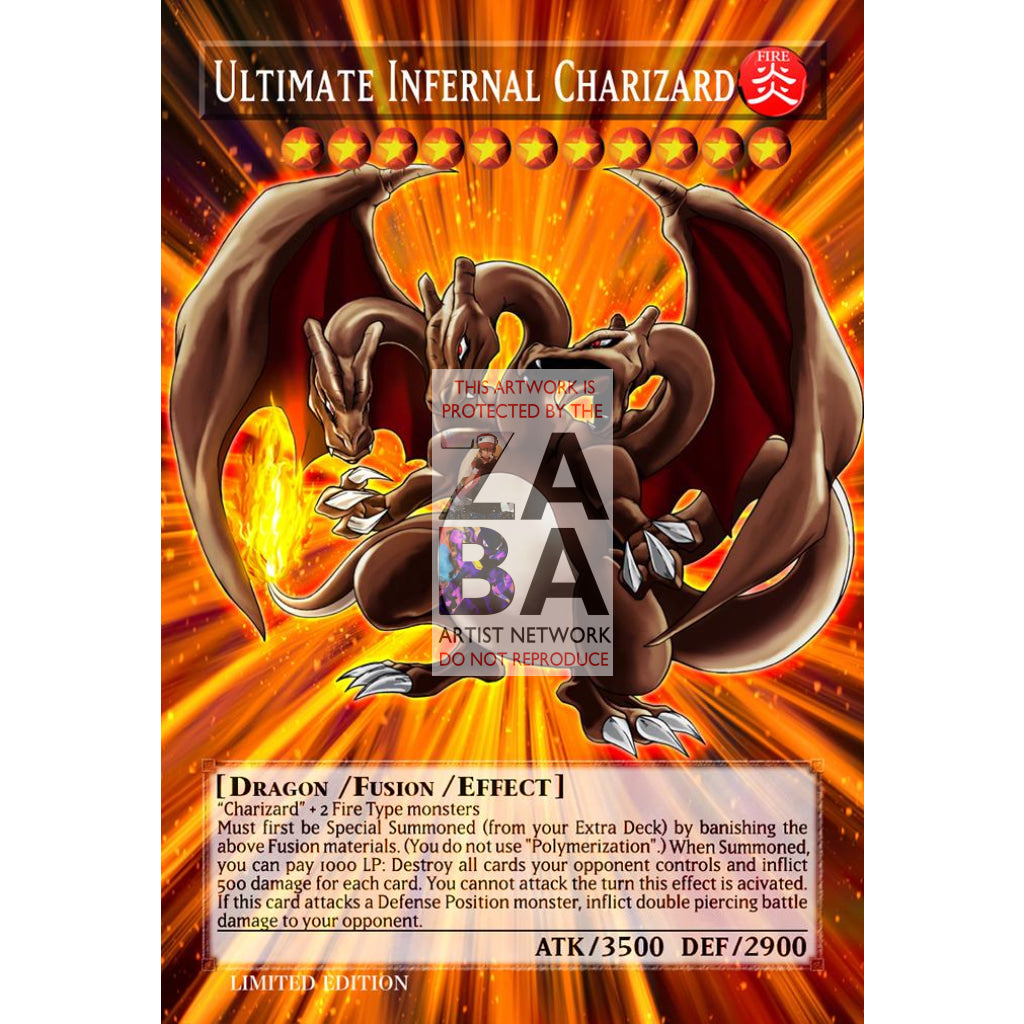 Ultimate Infernal Shining Charizard Full Art ORICA - Custom Yu-Gi-Oh! Card - ZabaTV