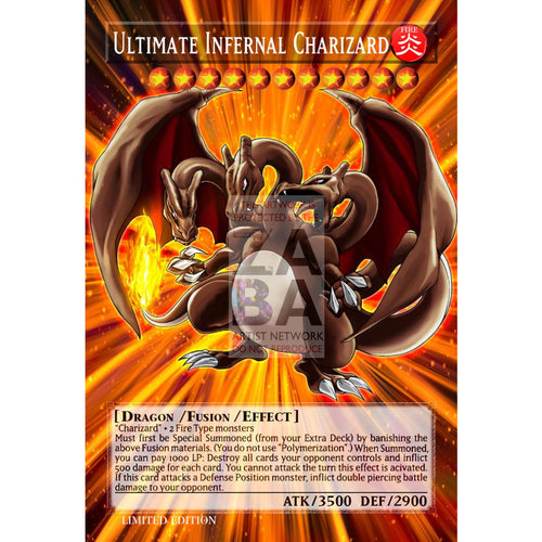 Ultimate Infernal Shining Charizard Full Art Orica - Custom Yu-Gi-Oh! Card