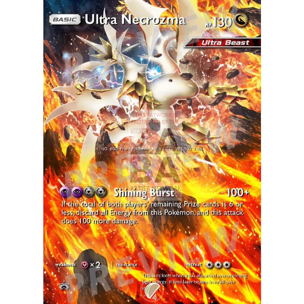 Ultra Necrozma Sm165 Sun & Moon Promo Extended Art Custom Pokemon Card With Text