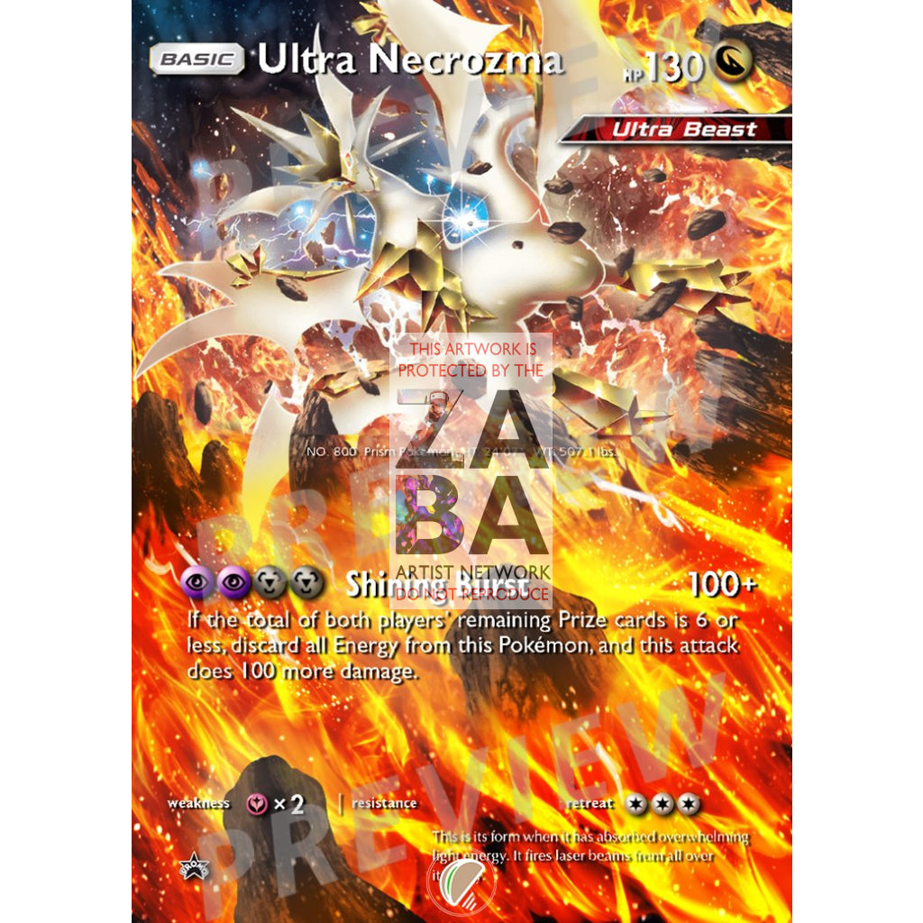 Ultra Necrozma SM165 Sun & Moon Promo Extended Art Custom Pokemon Card - ZabaTV