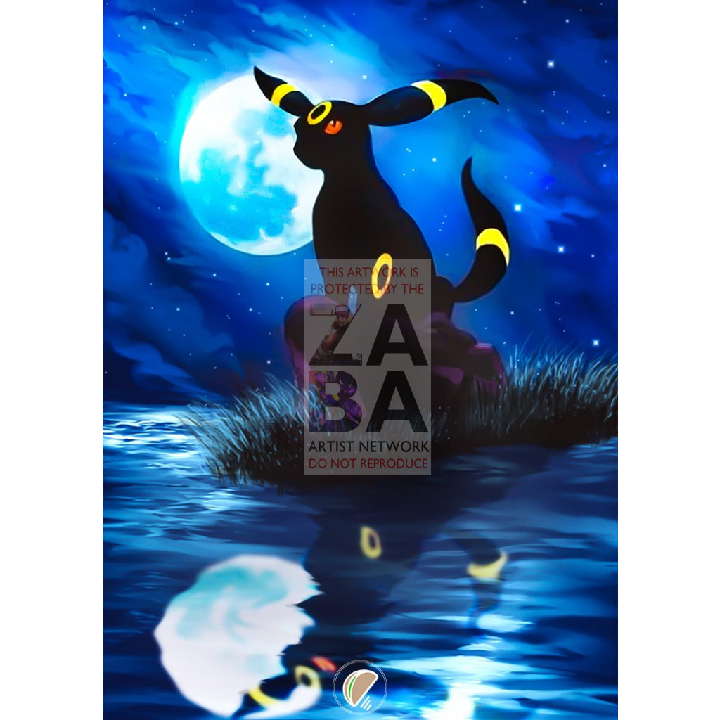 Umbreon 13/75 Neo Discovery Extended Art Custom Pokemon Card Textless Silver Foil