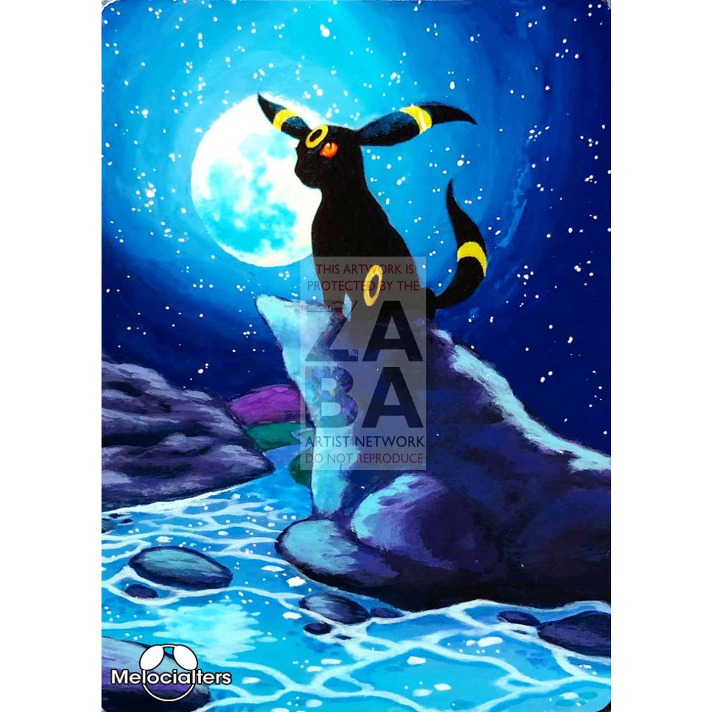 Umbreon 13/75 Neo Discovery Extended Art Custom Pokemon Card Textless Silver Holographic