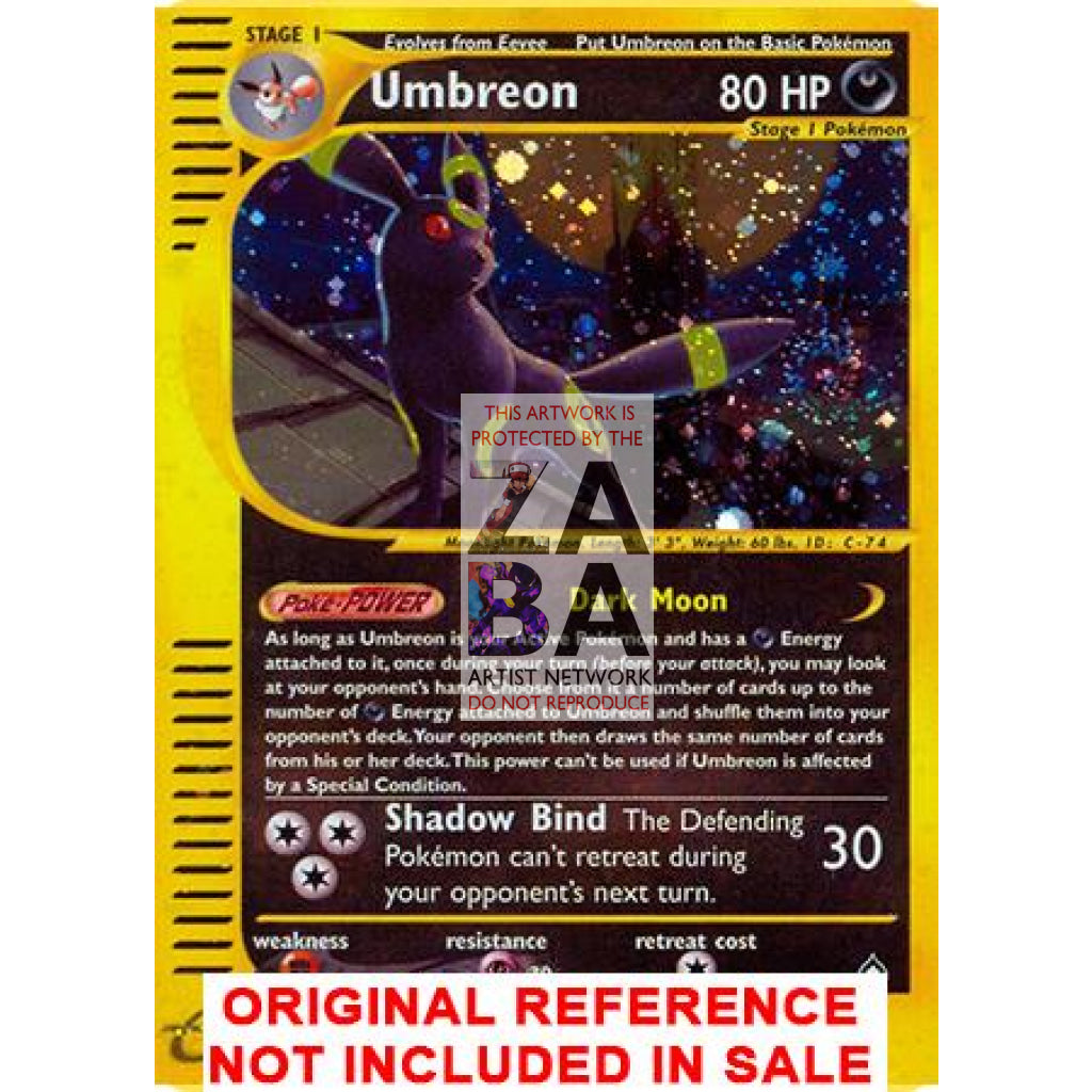 Umbreon H29/H32 Aquapolis Extended Art Custom Pokemon Card - ZabaTV