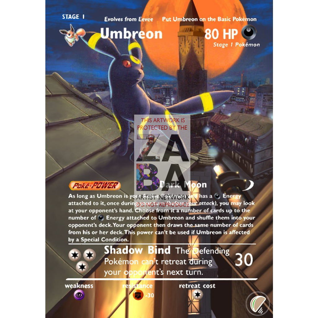 Umbreon H29/H32 Aquapolis Extended Art Custom Pokemon Card - ZabaTV