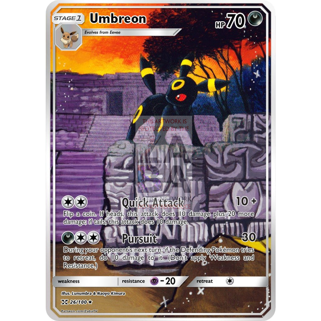 Umbreon Neo Discovery 32/75 Extended Art Custom Pokemon Card - ZabaTV