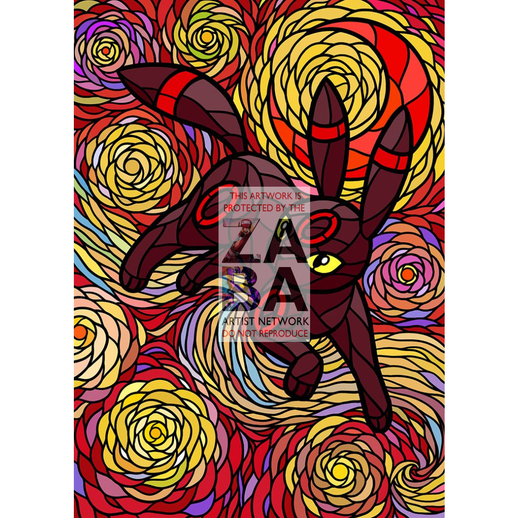 Umbreon V Stained-Glass Custom Pokemon Card - ZabaTV