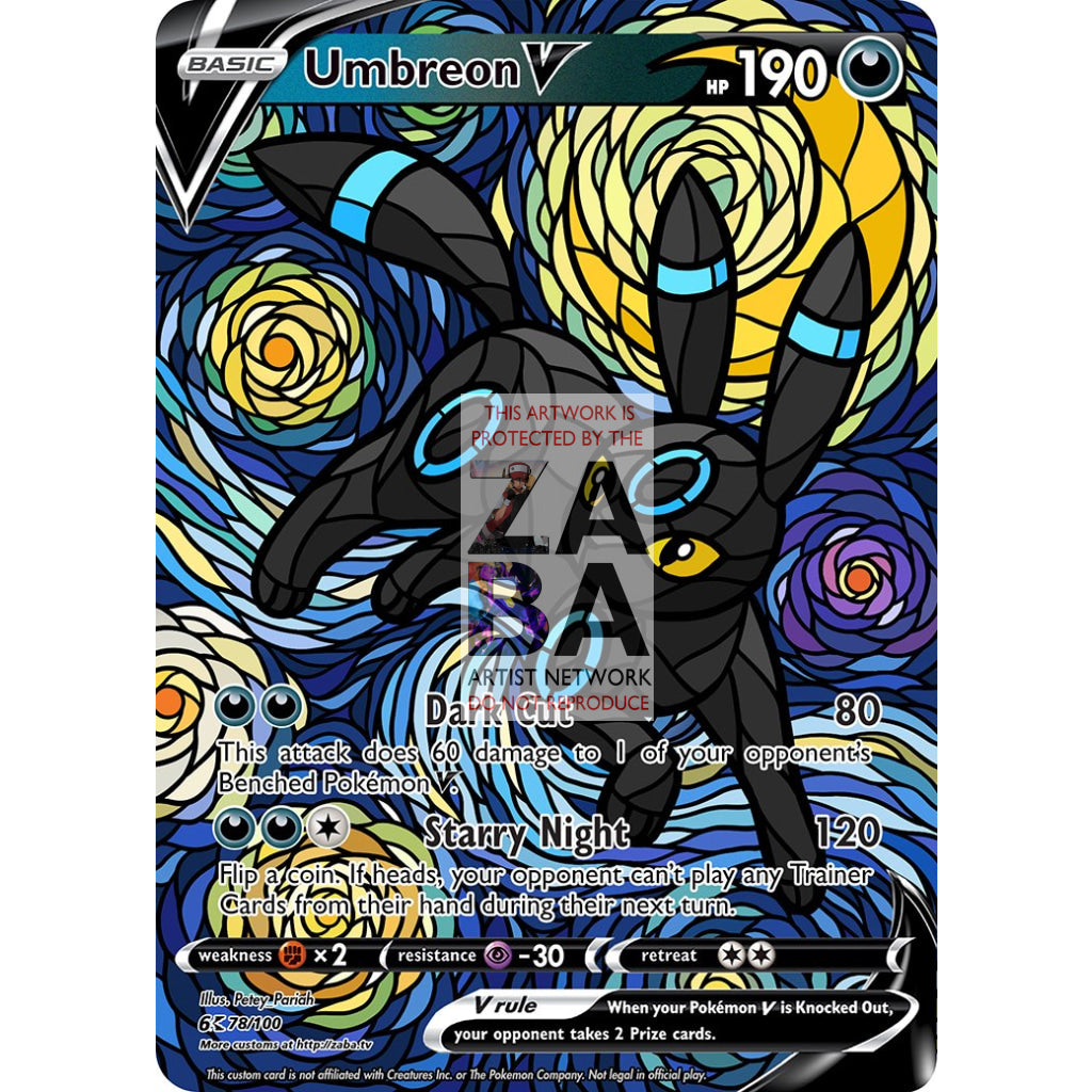 Umbreon V Stained-Glass Custom Pokemon Card - ZabaTV