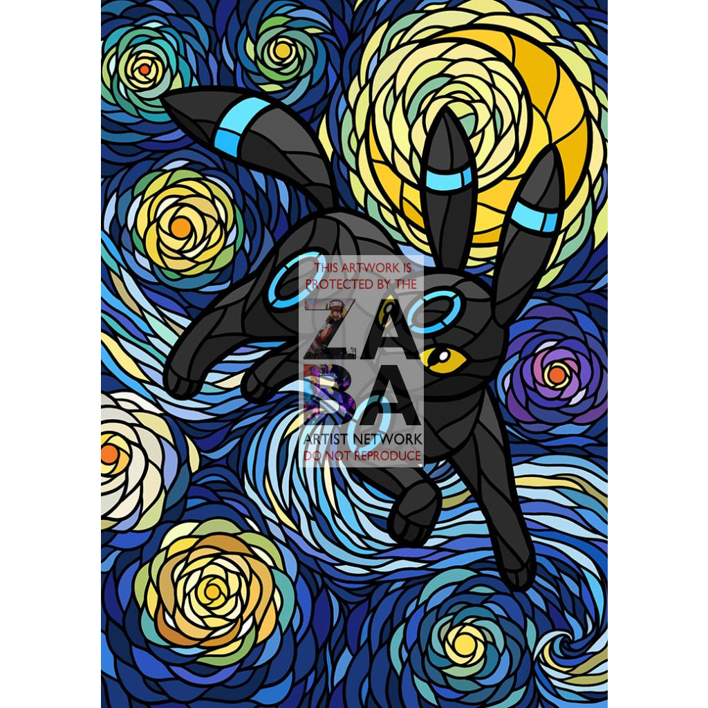 Umbreon V Stained-Glass Custom Pokemon Card - ZabaTV