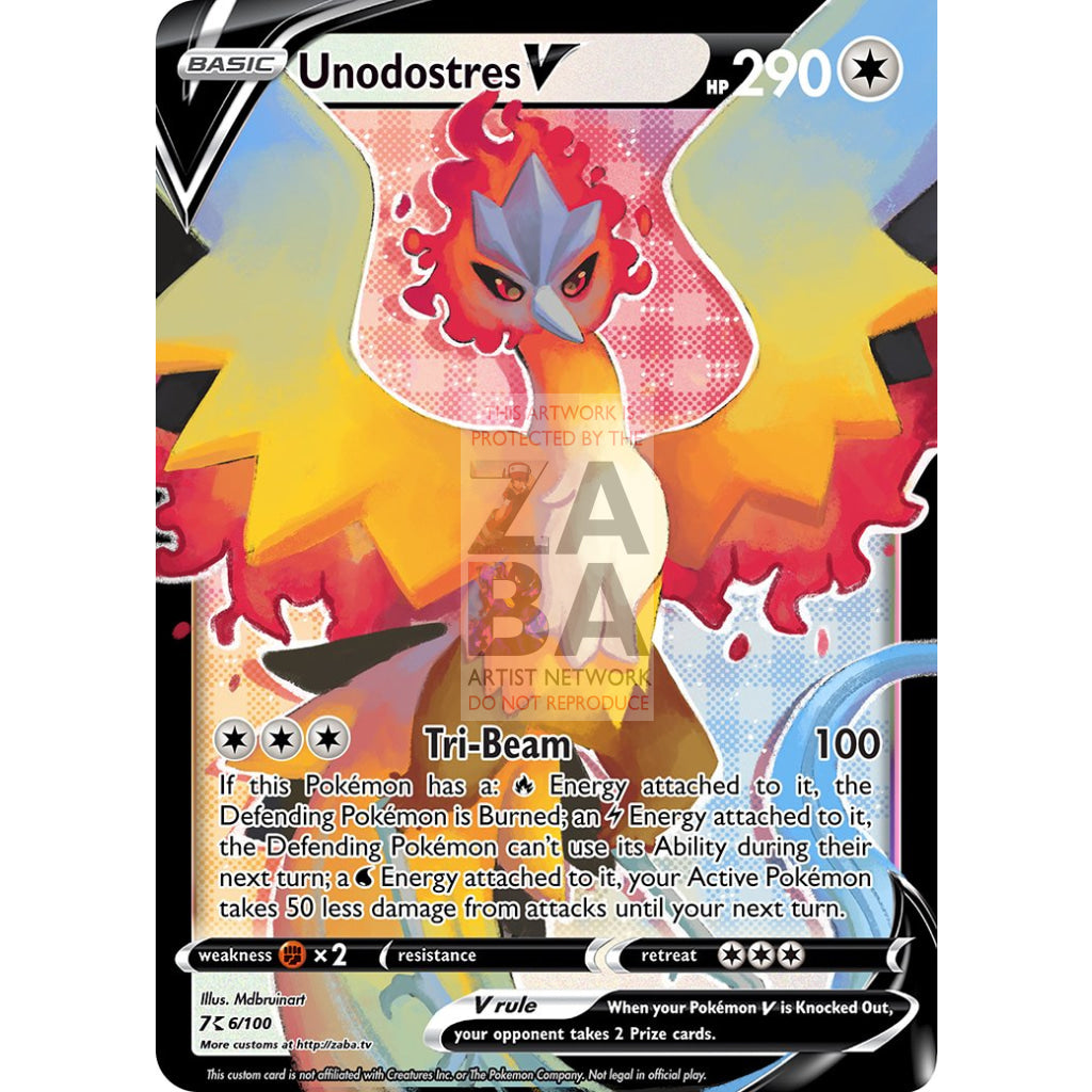 Unodostres V (Articuno, Moltres & Zapdos Fusion) Custom Pokemon Card - ZabaTV