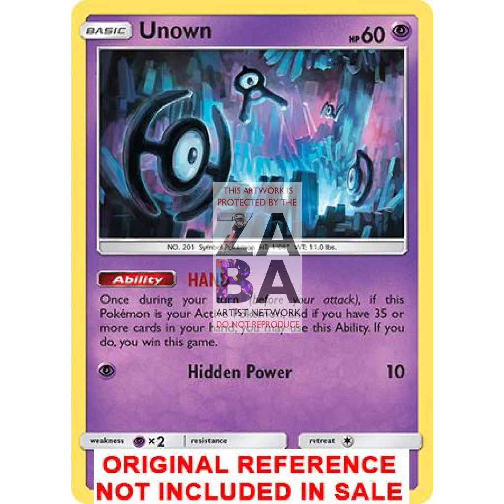 Unown H 91/214 Lost Thunder Extended Art Custom Pokemon Card - ZabaTV