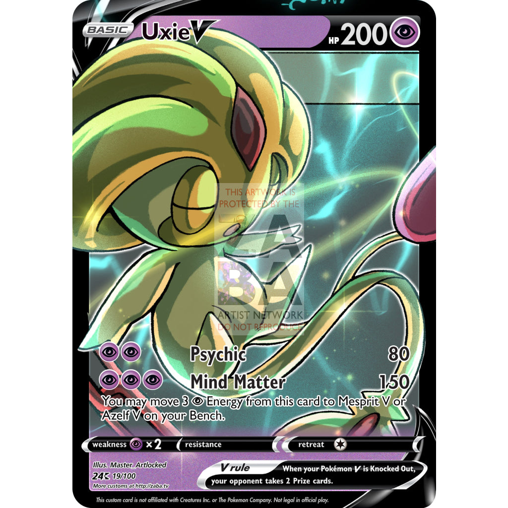 Uxie V Sinnoh Legendaries Collage Custom Pokemon Card - ZabaTV