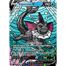 Vaporeon V Stained-Glass Custom Pokemon Card