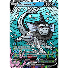 Vaporeon V Stained-Glass Custom Pokemon Card