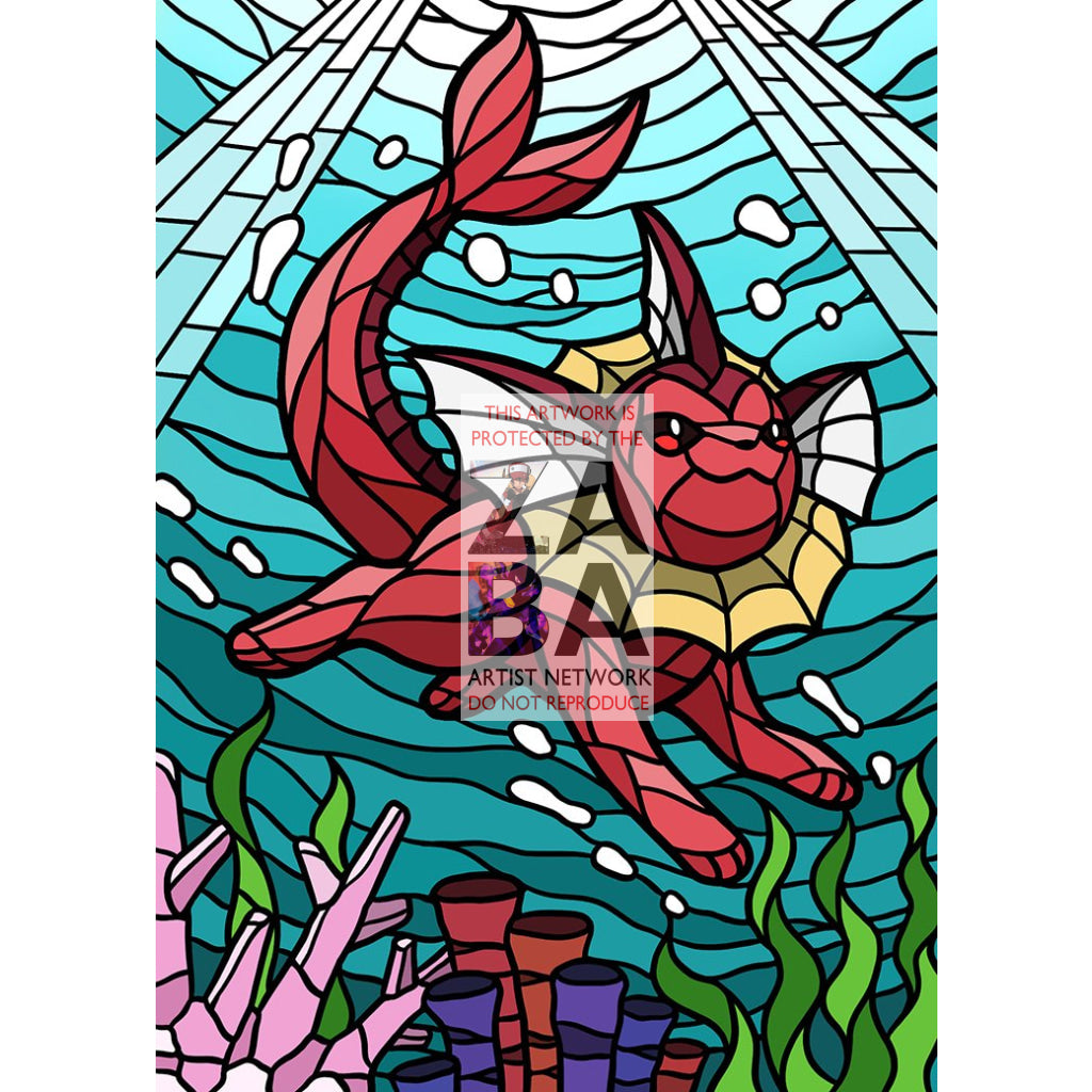 Vaporeon V Stained-Glass Custom Pokemon Card - ZabaTV