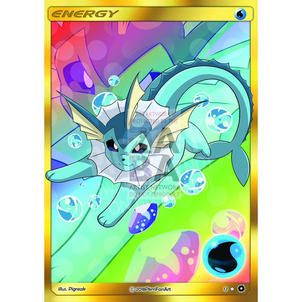 Vaporeon Water Energy PIGREAK Custom Pokemon Card - ZabaTV