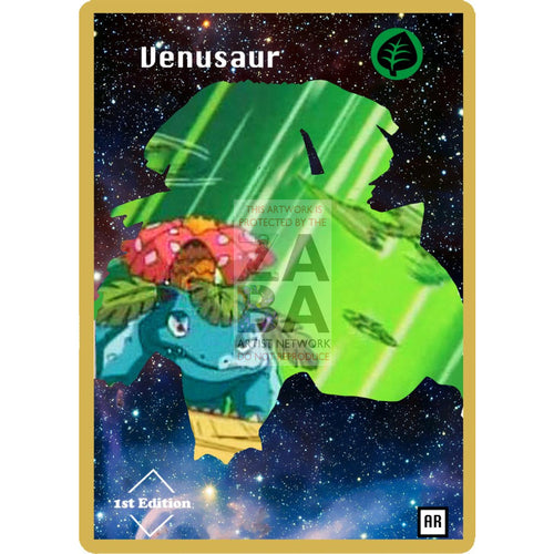 Venusaur Anime Silhouette (Drewzcustomcards) - Custom Pokemon Card Silver Holographic