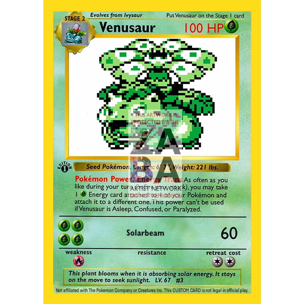 Venusaur Game Sprite Custom Pokemon Card - ZabaTV