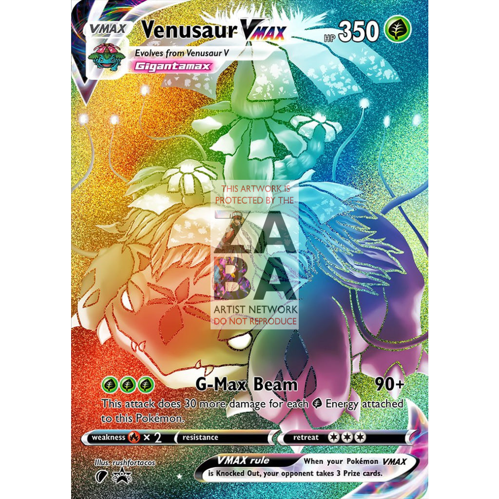 Venusaur VMax (Dynamax) Custom Pokemon Card - ZabaTV