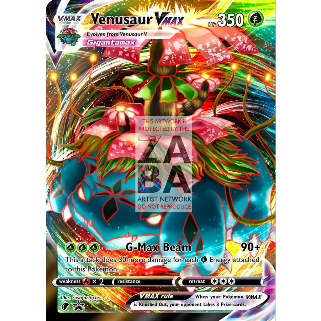 Venusaur VMax (Dynamax) Custom Pokemon Card - ZabaTV