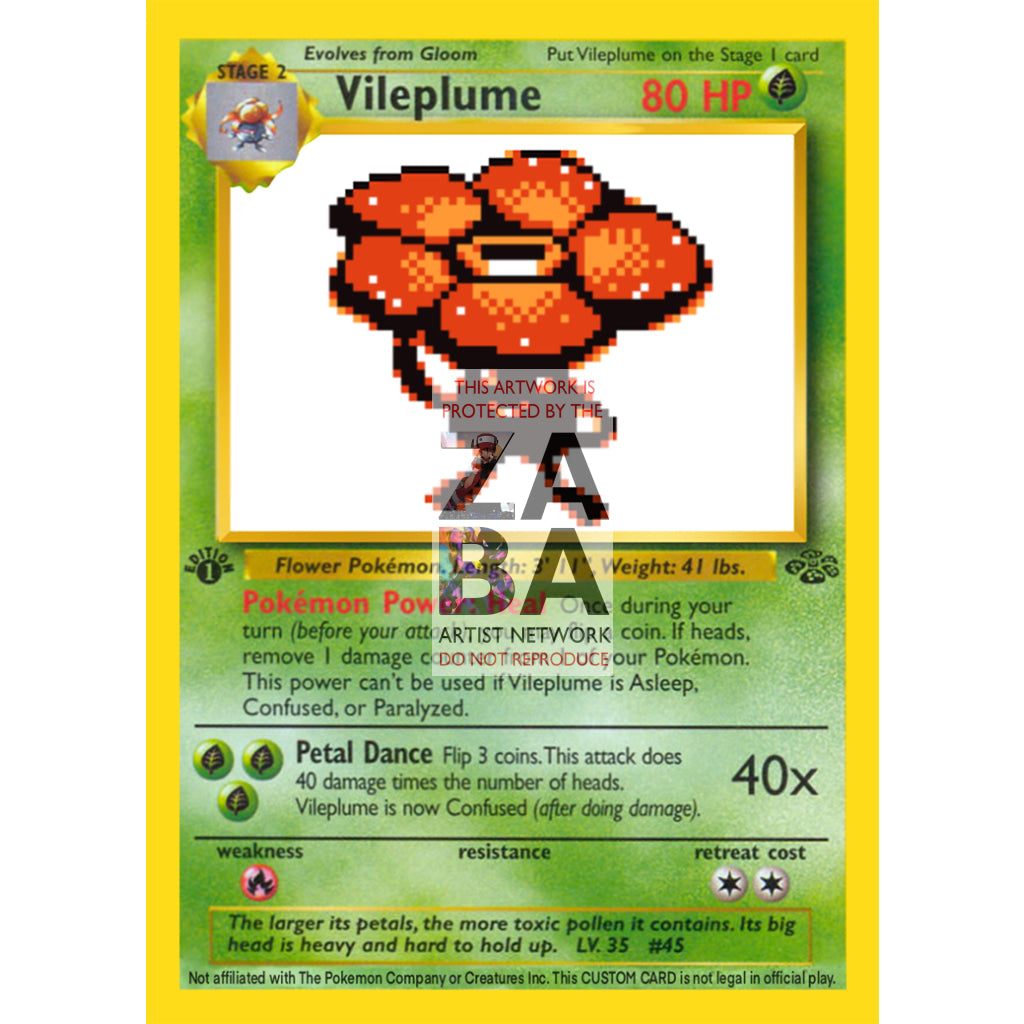 Vileplume Game Sprite Custom Pokemon Card - ZabaTV