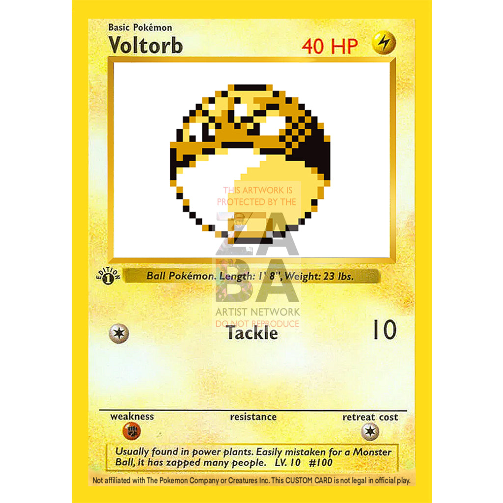 Voltorb Game Sprite Custom Pokemon Card - ZabaTV