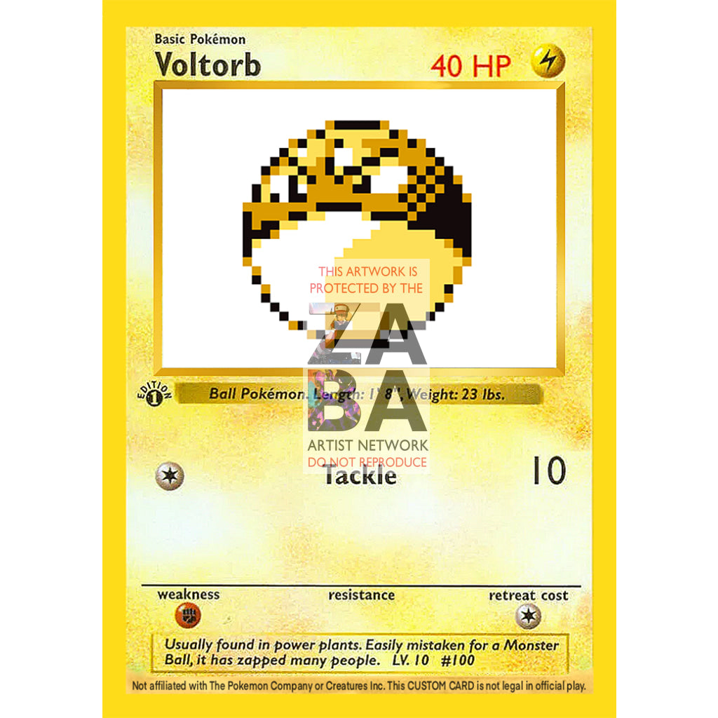 Voltorb Game Sprite Custom Pokemon Card - ZabaTV