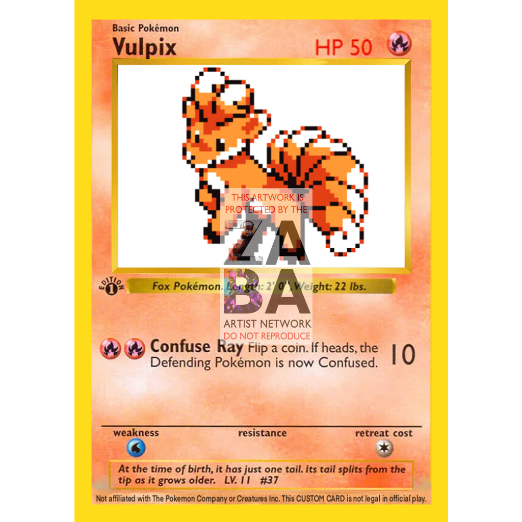 Vulpix Game Sprite Custom Pokemon Card - ZabaTV