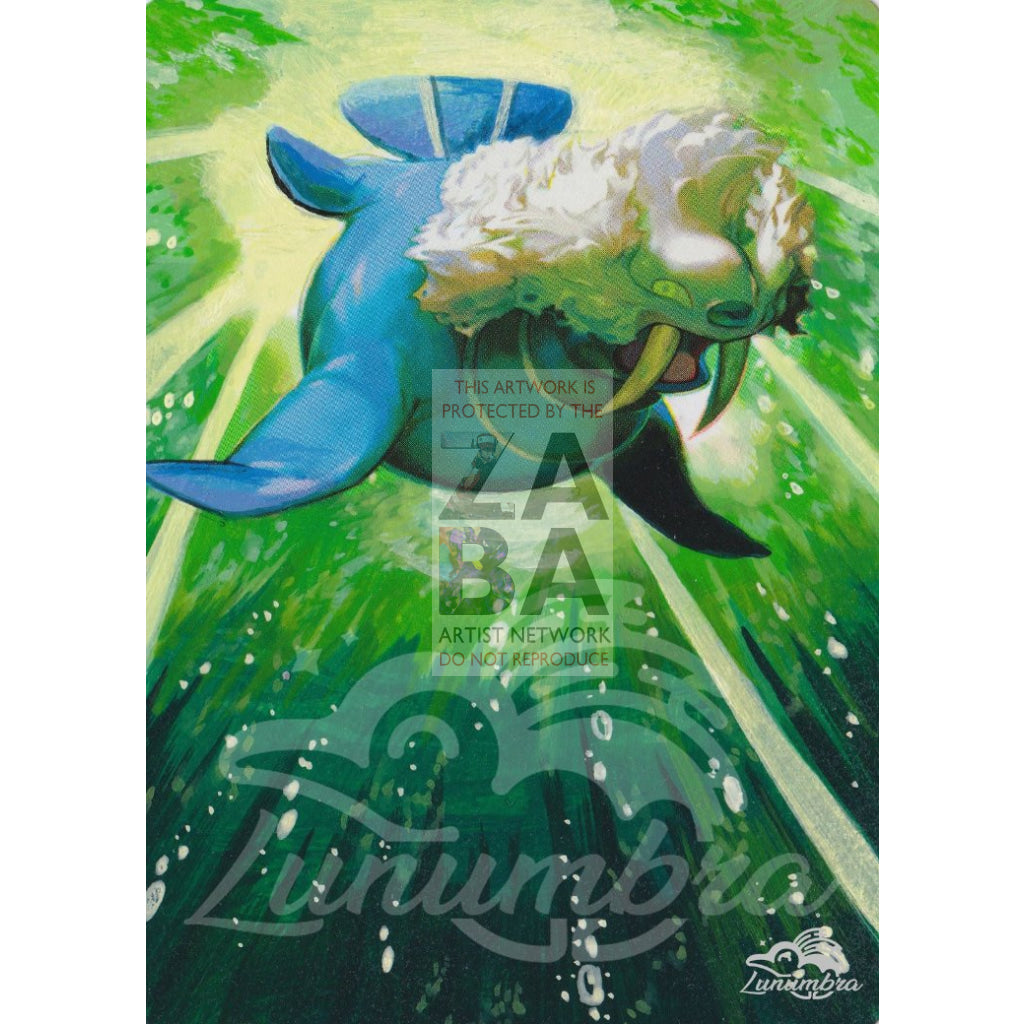 Walrein 36/111 Rising Rivals Extended Art Custom Pokemon Card Textless Silver Holographic