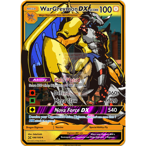 Wargreymon Dx - Custom Digimon Card Silver Holographic