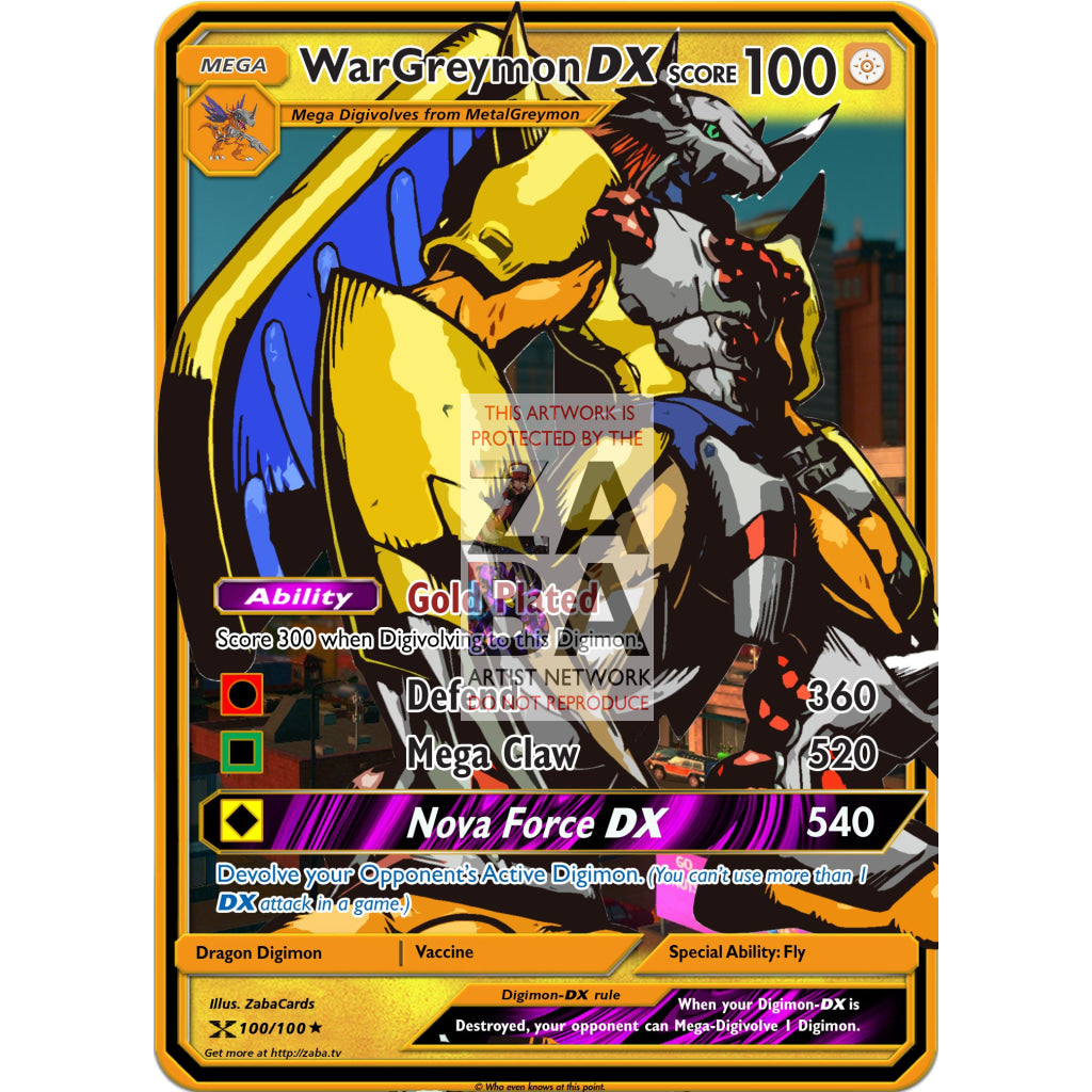 WarGreymon DX - Custom Digimon Card - ZabaTV