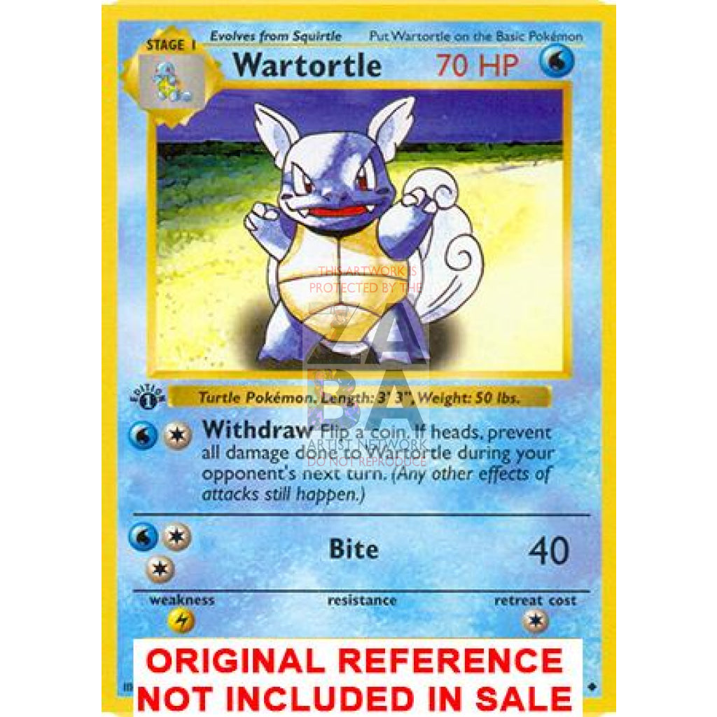 Wartortle 42/102 Base Set (+Text) Extended Art Custom Pokemon Card - ZabaTV