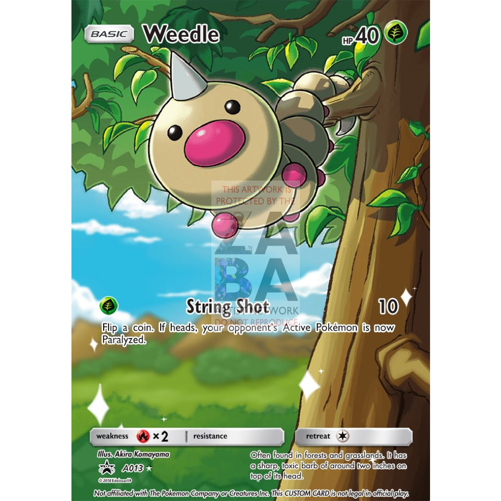 Weedle 1/39 Kalos Starter Kit Extended Art Custom Pokemon Card - ZabaTV