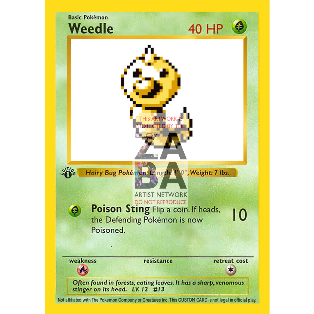 Weedle Game Sprite Custom Pokemon Card - ZabaTV