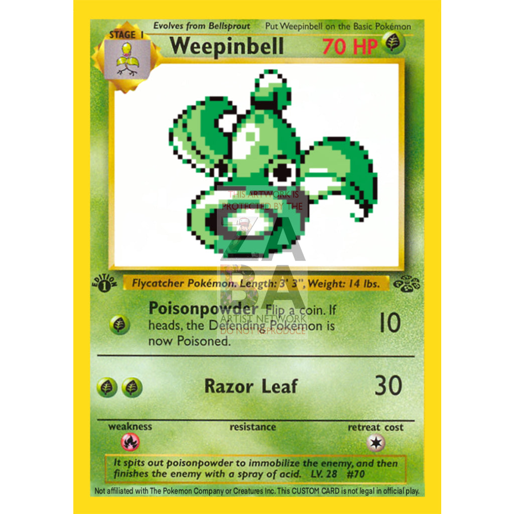 Weepinbell Game Sprite Custom Pokemon Card - ZabaTV