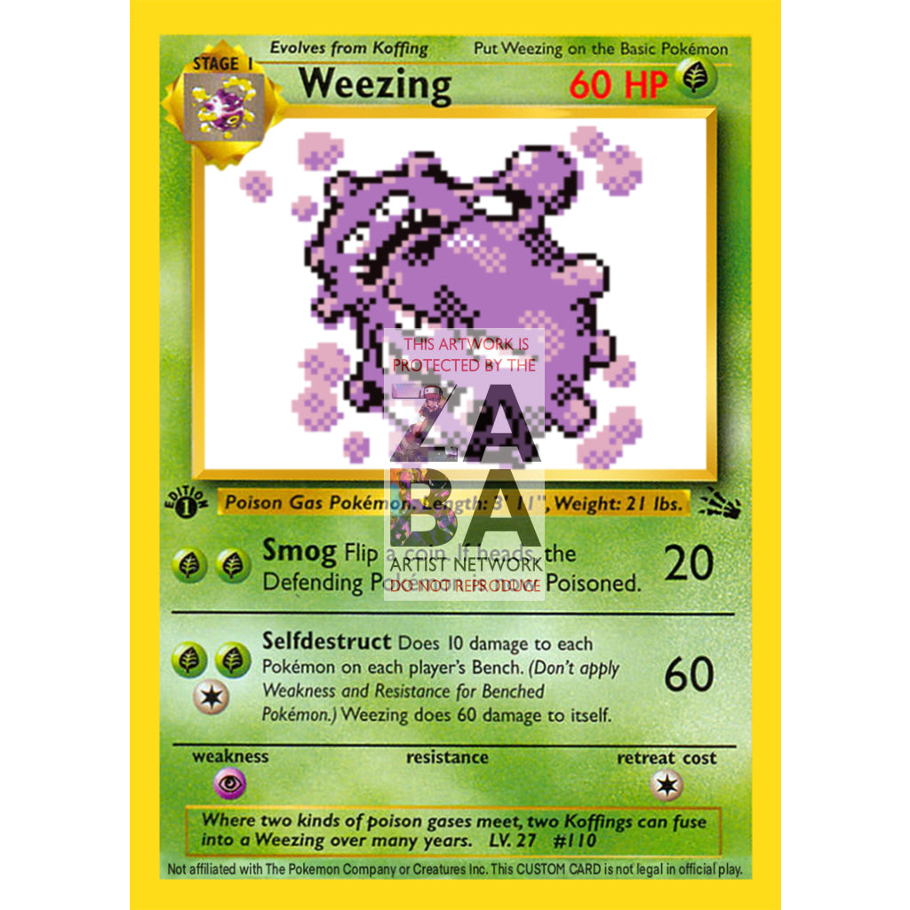 Weezing Game Sprite Custom Pokemon Card - ZabaTV