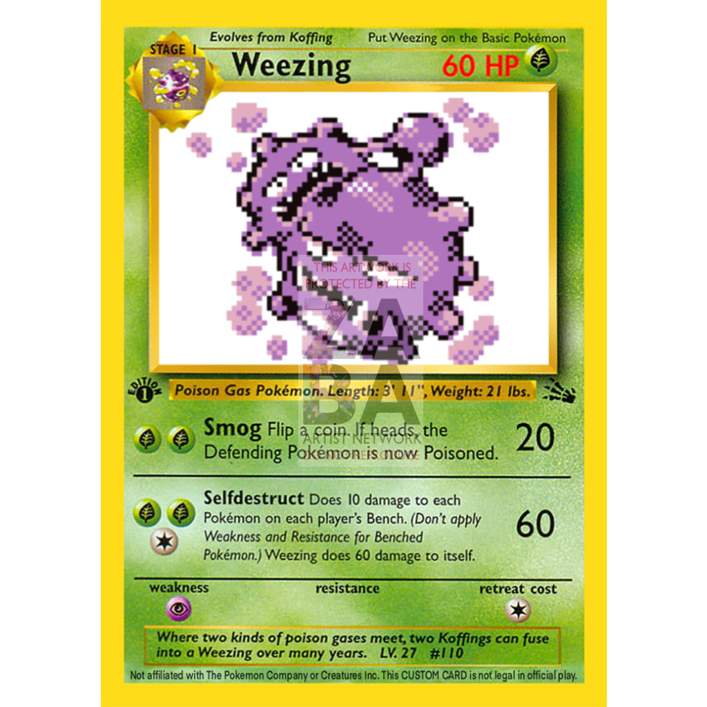 Weezing Game Sprite Custom Pokemon Card - ZabaTV