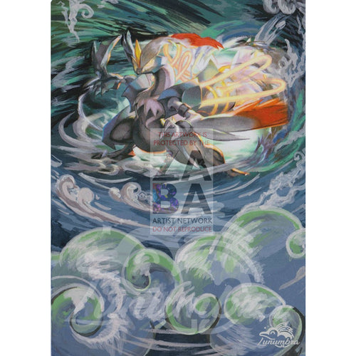 White Kyurem 21/124 Xy Fates Collide Extended Art Custom Pokemon Card Textless Silver Holographic