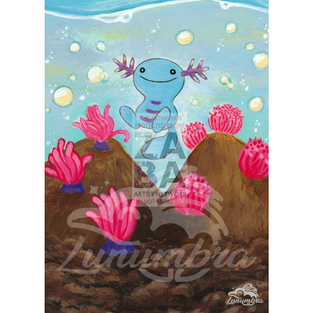 Wooper 71/75 Neo Discovery Extended Art Custom Pokemon Card Textless Silver Holographic