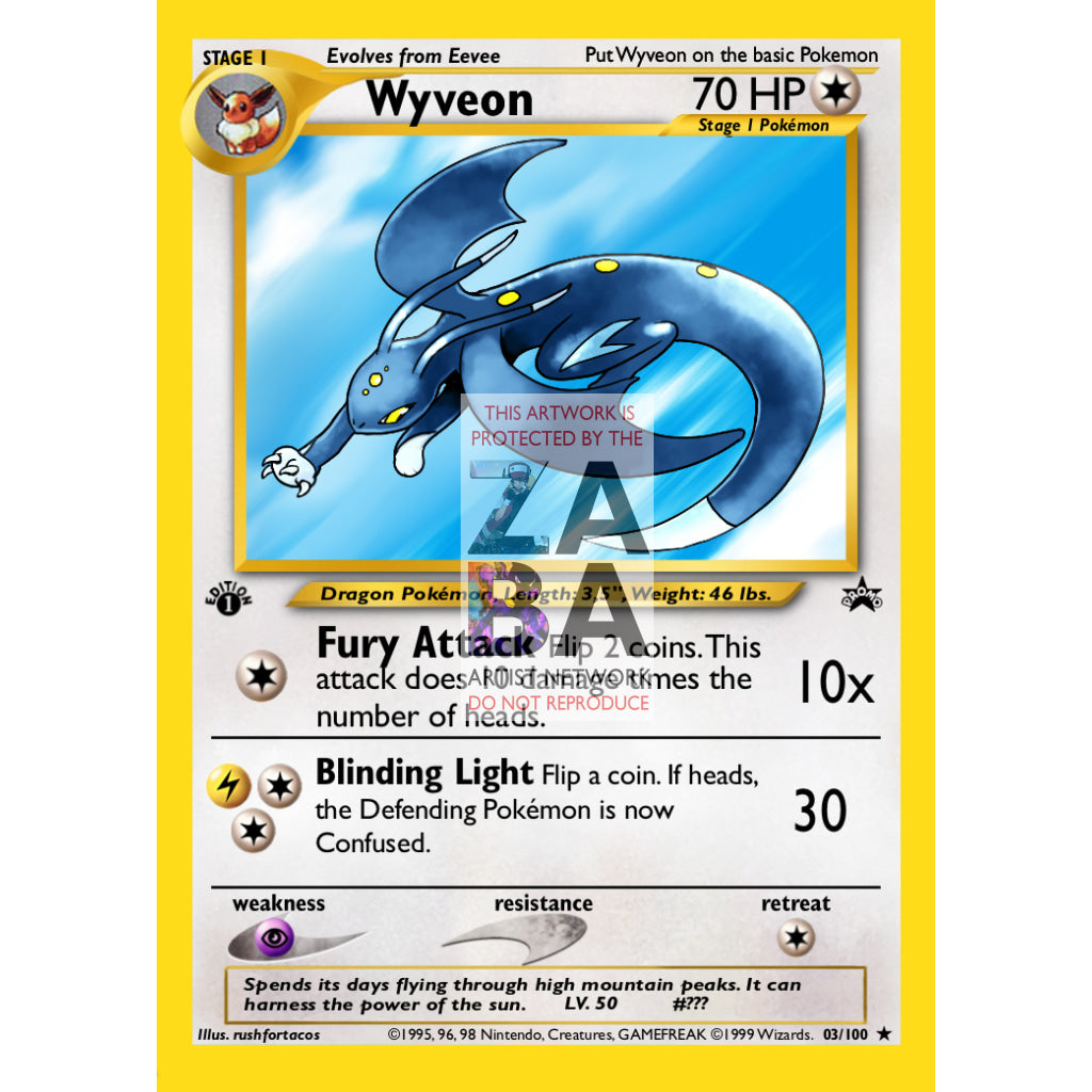 Wyveon (Eeveelution) Custom Pokemon Card - ZabaTV