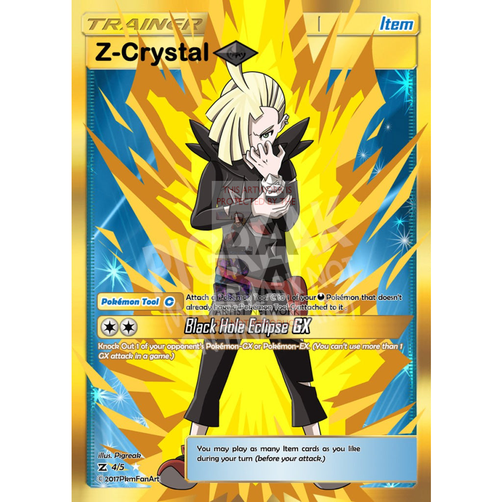 Z-Crystal Dark Item Card Pigreak Custom Pokemon