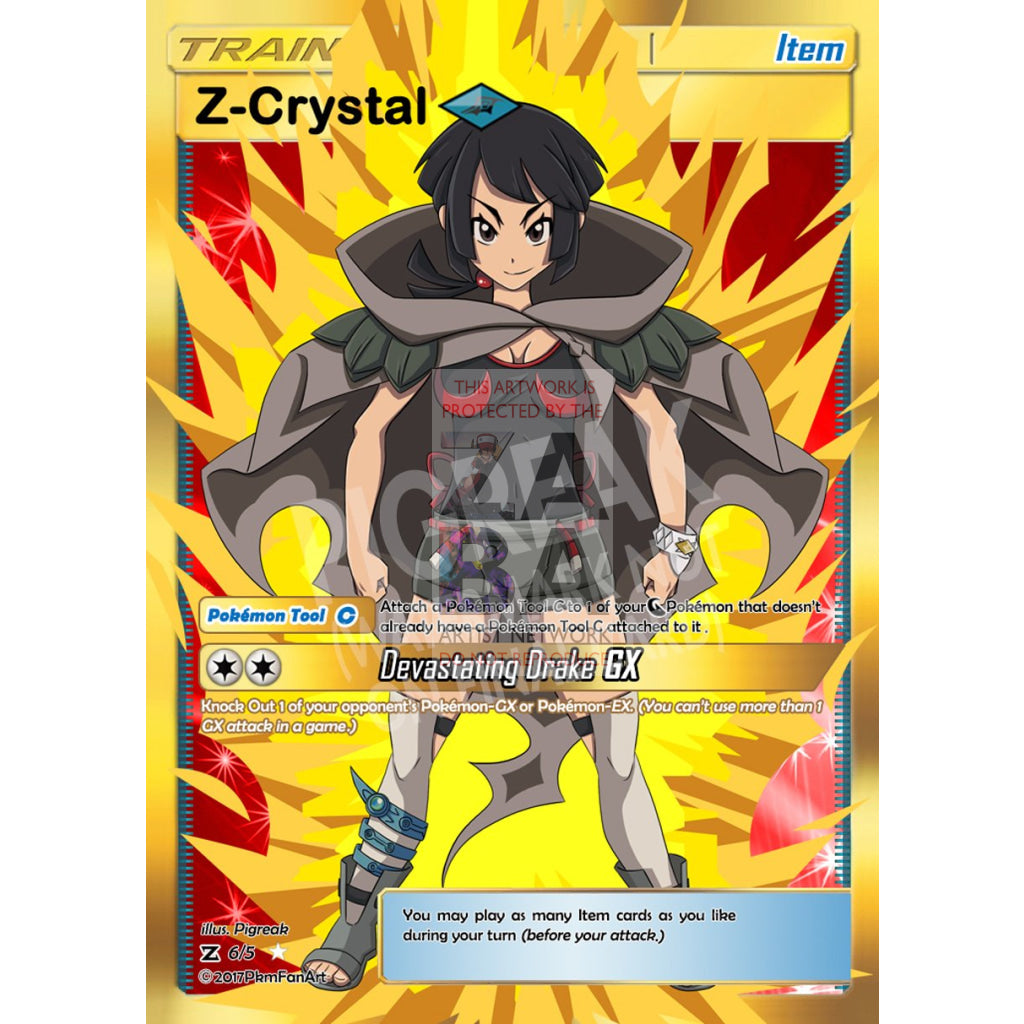 Z-Crystal Dragon Item Card Pigreak Custom Pokemon