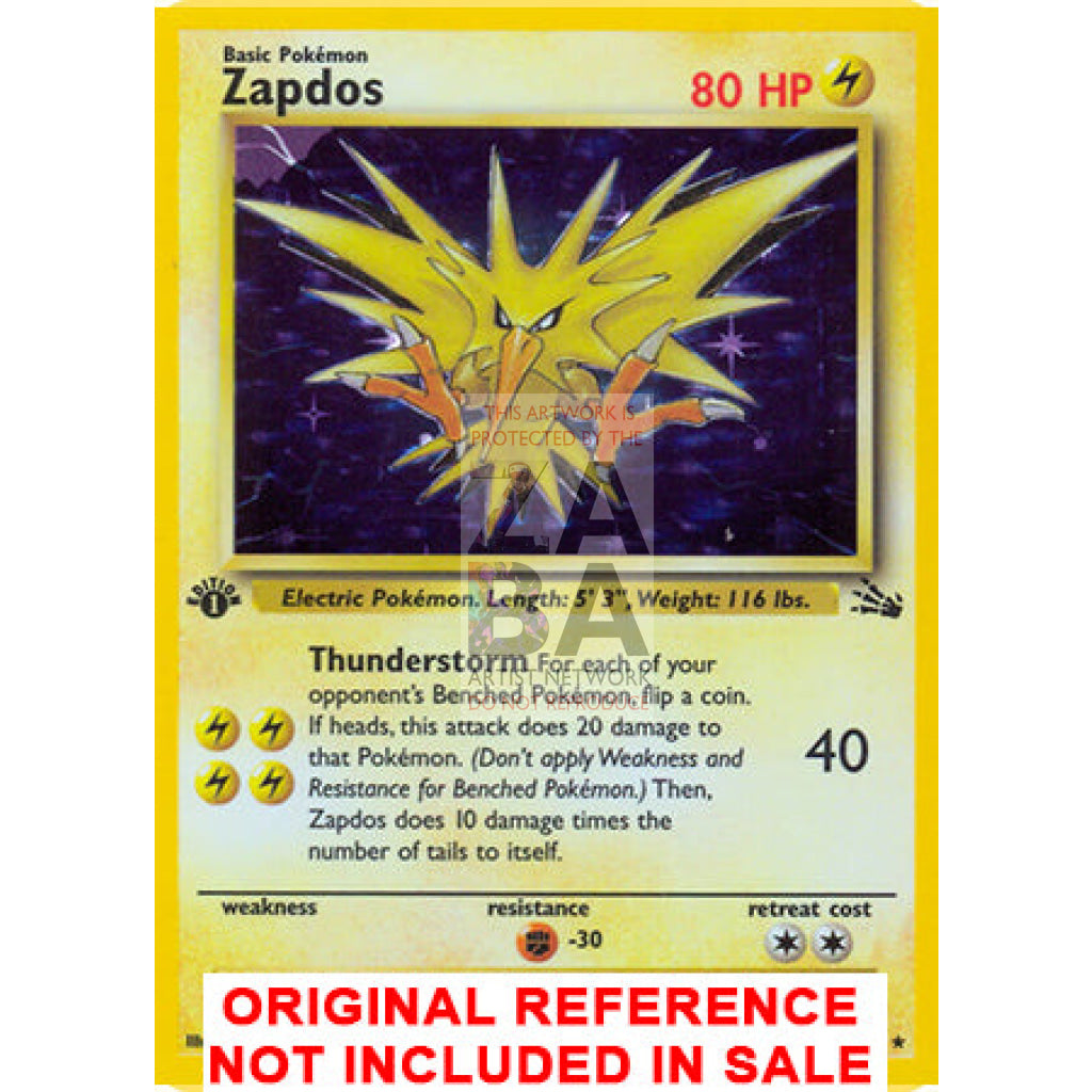Zapdos 15/62 Fossil Extended Art Custom Pokemon Card - ZabaTV