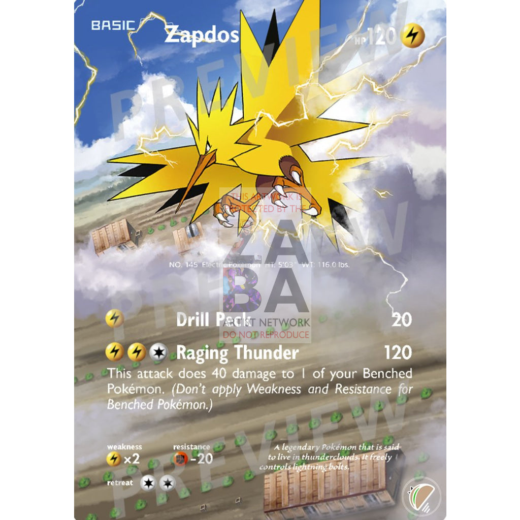 Zapdos 23/108 Roaring Skies Extended Art Custom Pokemon Card