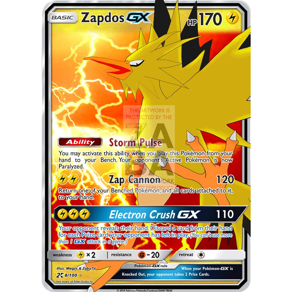 Zapdos Gx Custom Pokemon Card Silver Holographic