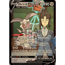 Zhu Li & Magearna V Custom Lok X Pokemon Card Old Timey / Silver Foil
