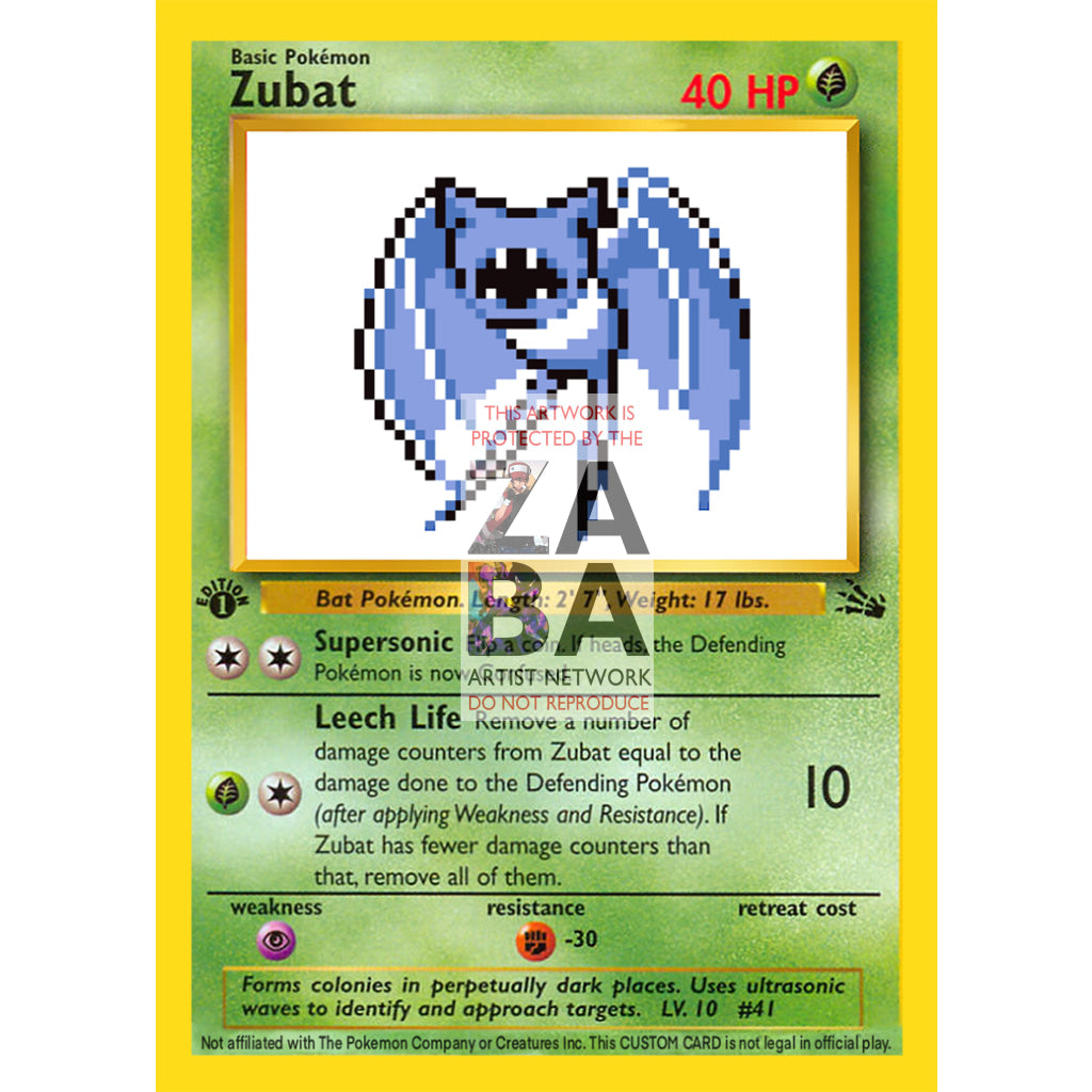 Zubat Game Sprite Custom Pokemon Card - ZabaTV