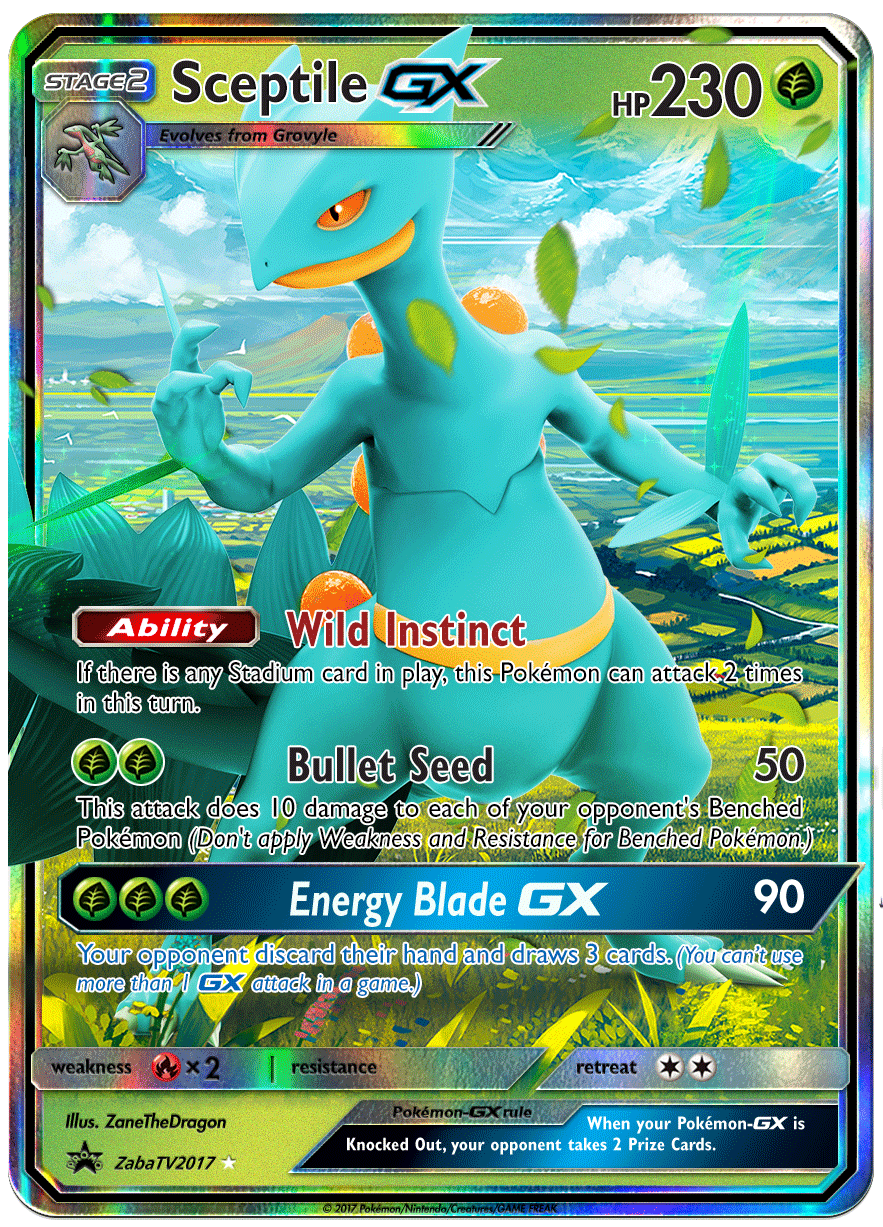 Sceptile GX Custom Pokemon Card